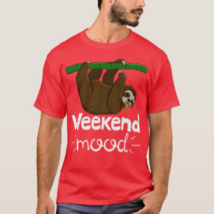 Camiseta Fim De Semana Engraçado Cabeça Sonolenta Preguiços