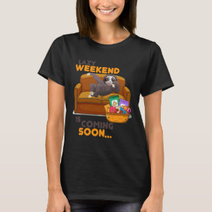 Camiseta Fim De Semana Preguiçoso Lama Uma Lama Cuta Sentad