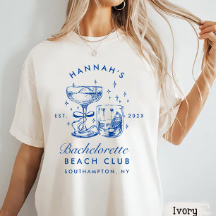 Camiseta Fim de Semana Retro Moderno Rosa e Azul de Despedi