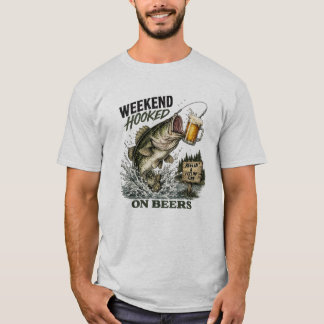 Camiseta Fim de Semana Viciado em Cervejas | Piada de Pesca