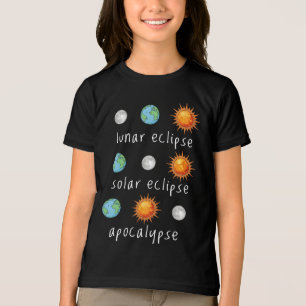 Camiseta Fim do Mundo Divertido Eclipse Lunar Solar