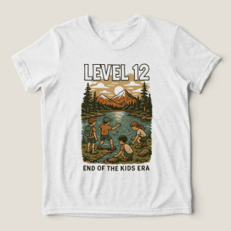 Camiseta Fim do NÍVEL 12 da era infantil - Presente de aniv