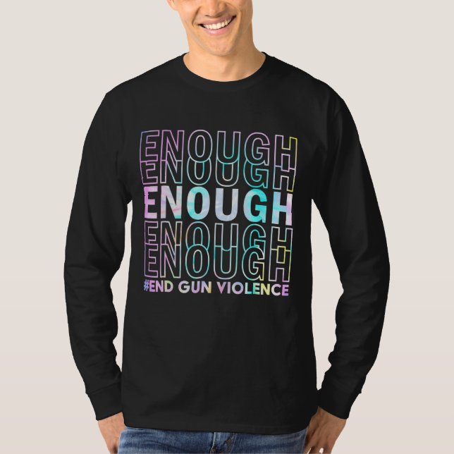 Camiseta Fim suficiente da violência contra as armas, sem V (Frente)