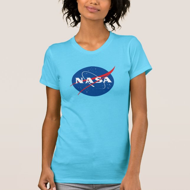 Camiseta fina (azul estelar) da NASA Icônica (Frente)