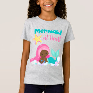 Camiseta fina das garotas de Sereia