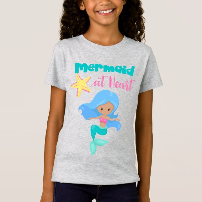 Camiseta fina das garotas de Sereia (Frente)