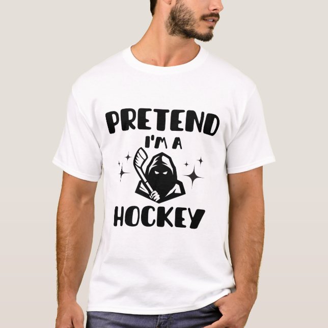 Camiseta Finalidade Engraçada Sou um Halloween de Hockey Cu (Frente)