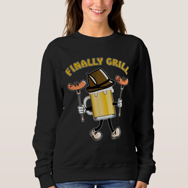 Camiseta FINALLY GRILL Barbecue Time Grill Sausage Steak Gr (Frente)