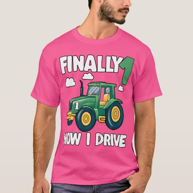 Camiseta Finalmente 1 Agora Eu Dirijo 1º Aniversário Festa  (Frente)
