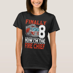 Camiseta Finalmente 8 Agora sou o Chefe de Bombeiros 8º Ani