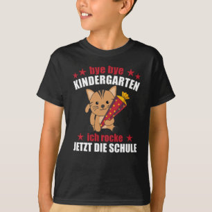 Camiseta Finalmente A Escola De Gato Infantil Cone Rock