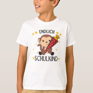 Camiseta Finalmente, a escola de macacos do tipo escolar qu