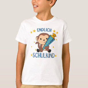 Camiseta Finalmente, a escola de macacos do tipo escolar qu