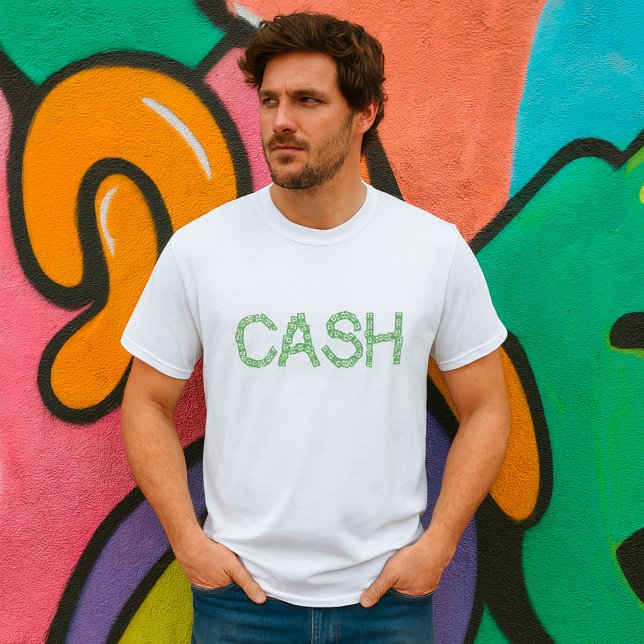 Camiseta Finanças Verdes da Palavra Dinheiro (Criador carregado)