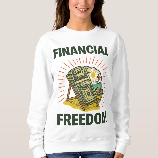 Camiseta Financial Freedom Beach Scene Wealth-Building (Frente)