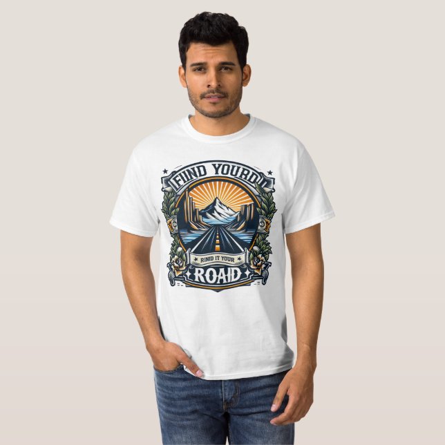Camiseta Find Your Road - Adventure Awaits (Frente Completa)