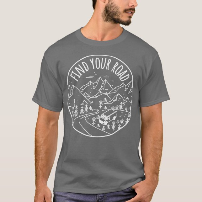 Camiseta Find Your Road Vanlife Nomad  Road Trip Van Life (Frente)