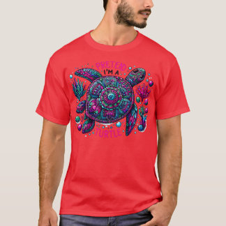 Camiseta Finge-Me Um Design 3 Engraçado De Tartaruga Fácil 