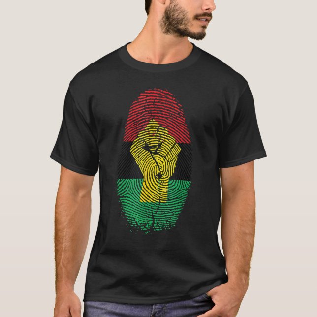 Camiseta Fingerprint Black History Month Afro African Pride (Frente)