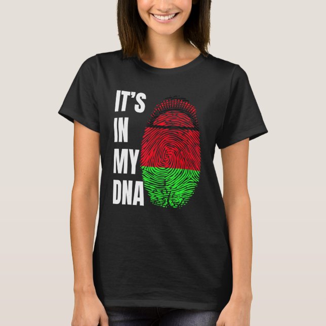 Camiseta Fingerprint DNA Biometry Flag Malawi (Frente)