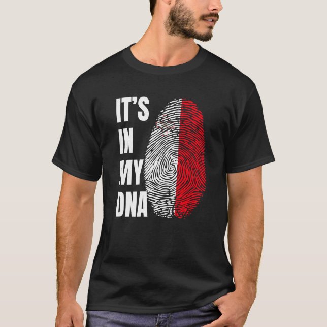 Camiseta Fingerprint DNA Biometry Flag Malta   (Frente)