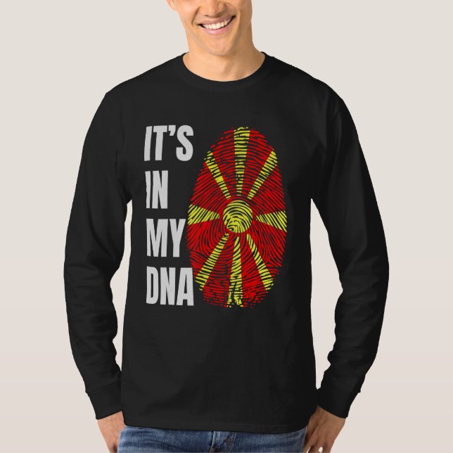 Camiseta Fingerprint DNA Biometry Flag North Macedonia (Frente)