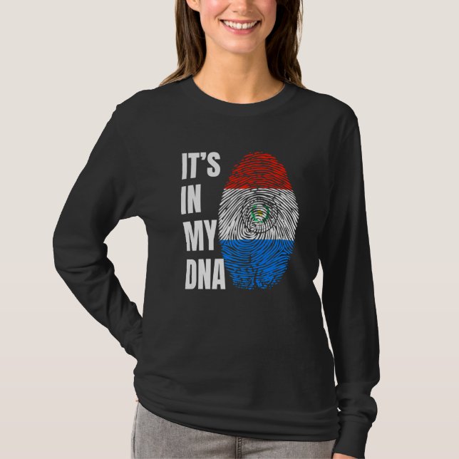 Camiseta Fingerprint DNA Biometry Flag Paraguay   (Frente)