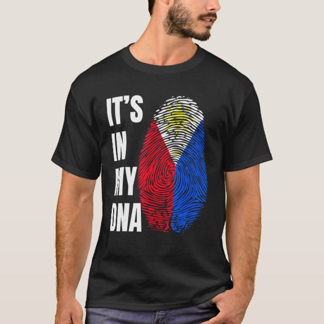 Camiseta Fingerprint DNA Biometry Flag Philippines (Frente)