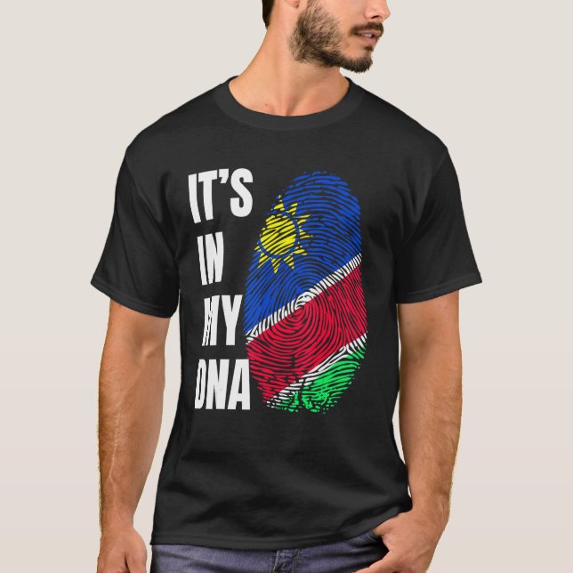 Camiseta Fingerprint DNA Biometry Namibia Flag (Frente)