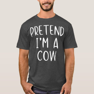 Camiseta Fingir Costume De Vaca No Halloween Fácil