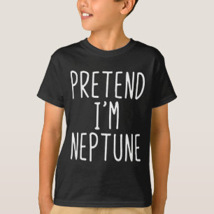 Camiseta Fingir Fantasia de Netuno para Crianças Preguiçosa