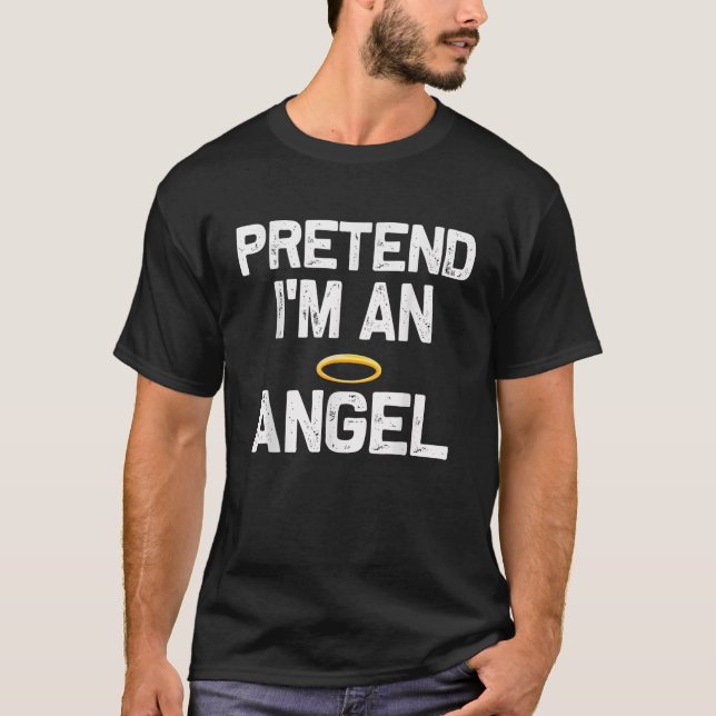 Camiseta Fingir-me de um Figurino do Angel Halloween (Frente)