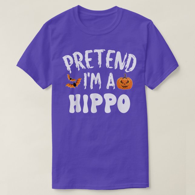 Camiseta Fingir-Me Um Costume De Hippo Halloween Homens Mul (Frente do Design)