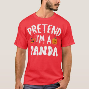 Camiseta Fingir-Me Um Figurino De Panda Halloween Homens Mu