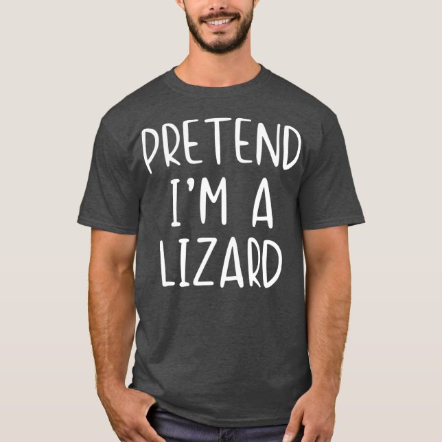 Camiseta Fingir o Figurino de Lizard no Halloween, preguiço (Frente)