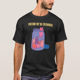 Camiseta Fingir que somos pepinos, fritas, Gatos hilários P