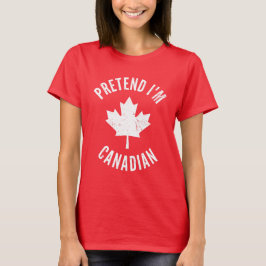 Camiseta Fingir que sou canadense no dia das bruxas canaden