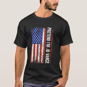 Camiseta Fingir que sou JD Vance Engraçado, preguiçoso, fan