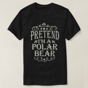Camiseta Fingir que sou o Polar Bear Preguiçoso Figurino Fá
