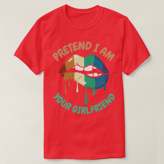 Camiseta fingir que sou seu namorada 14 (Frente do Design)