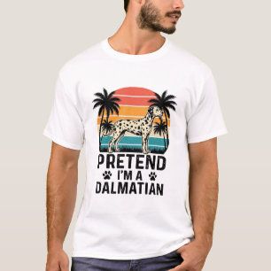 Camiseta Fingir Que Sou Um Cão Dalmatiano Vintage