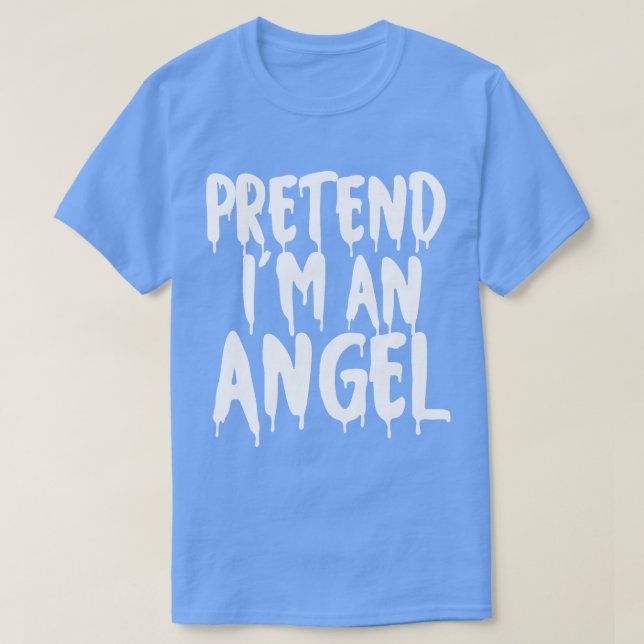 Camiseta Fingir Que Sou Um Casal De Anjo De Halloween Fofo (Frente do Design)