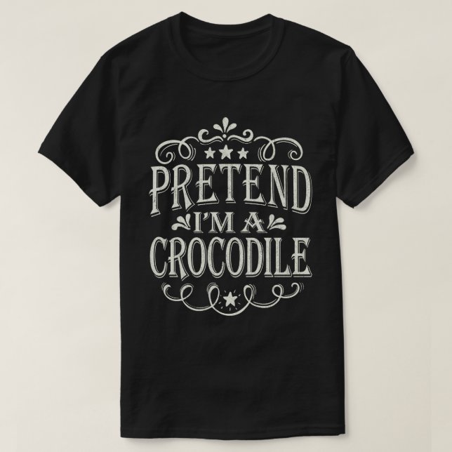 Camiseta Fingir que sou um crocodilo Fácil Figurino de Hall (Frente do Design)