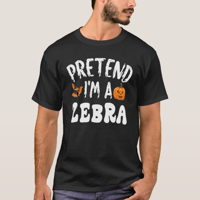 Camiseta Fingir Que Sou Um Disfarce De Zebra Para O Hallowe (Frente)