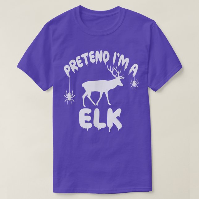 Camiseta Fingir que sou um Elk - Engraçado Simples e Engraç (Frente do Design)