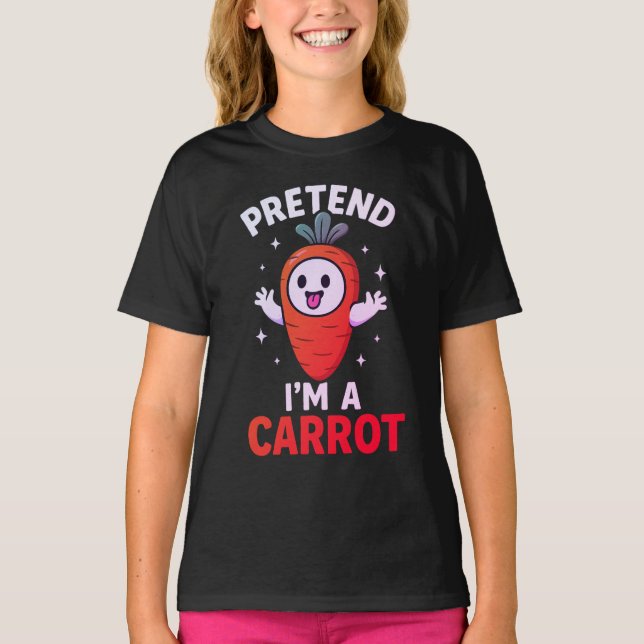 Camiseta Fingir que sou um fantasma de cenoura de Vegan no  (Frente)
