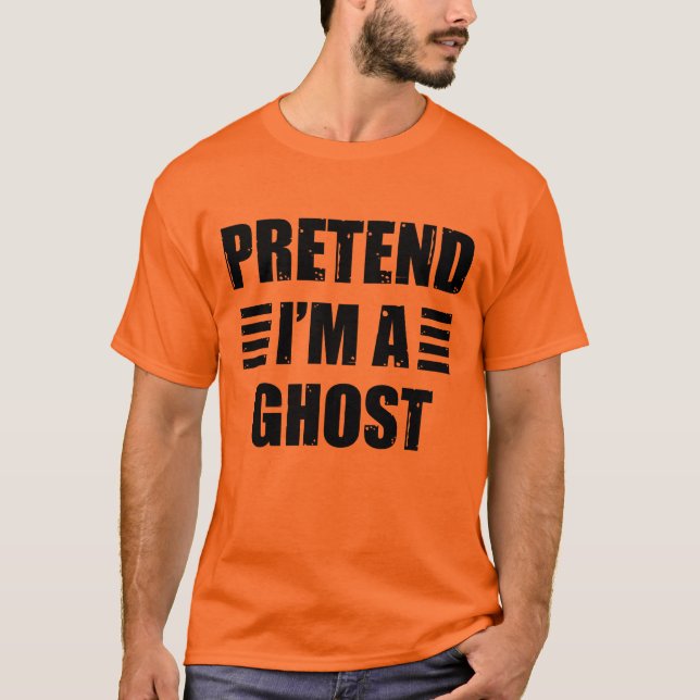 Camiseta Fingir Que Sou Um Fantasma De Halloween Engraçado (Frente)