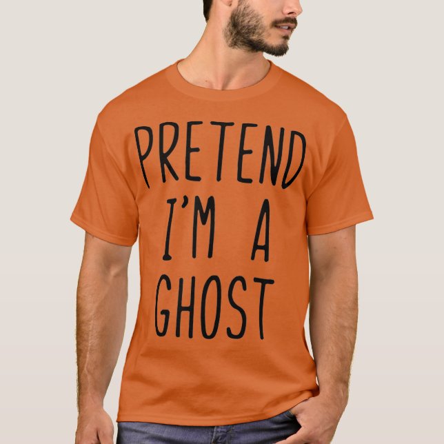 Camiseta Fingir Que Sou Um Fantasma De Halloween Fácil (Frente)