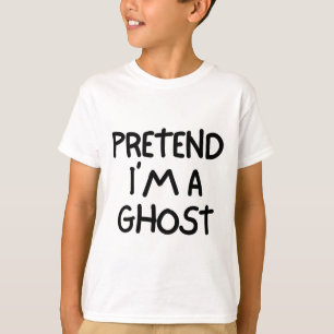 Camiseta Fingir que sou um Fantasma Engraçado, Preguiçoso e