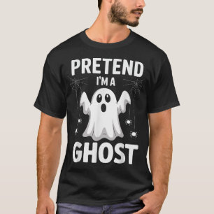 Camiseta Fingir Que Sou Um Fantasma Preguiçoso De Halloween